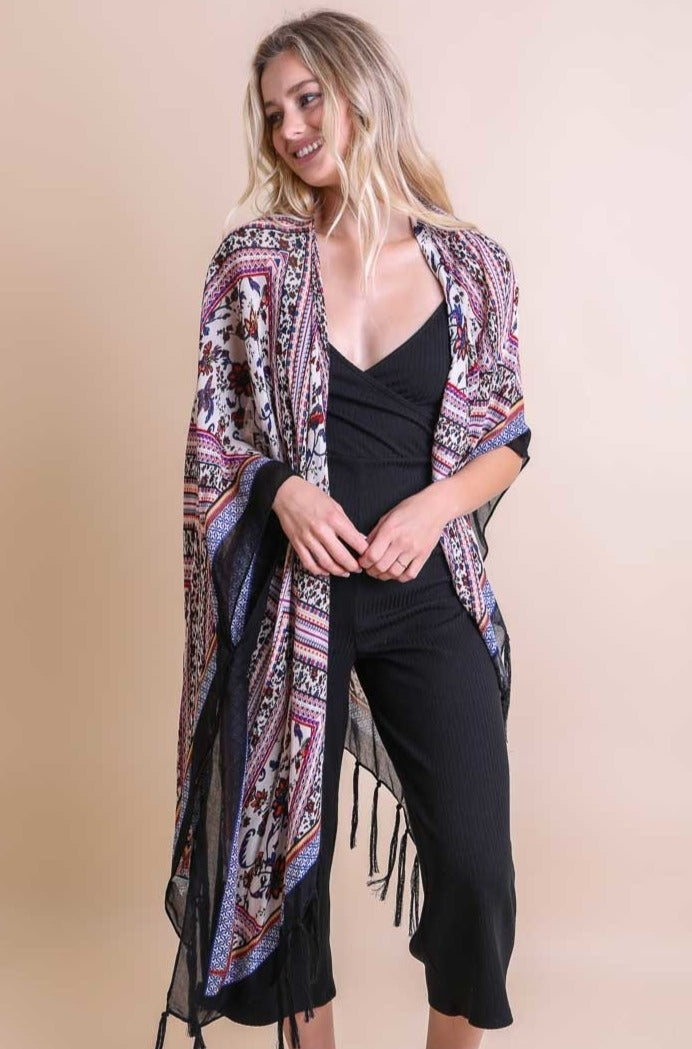 Bohemian Diamond Tassel Kimono-Soul Flow Apparel