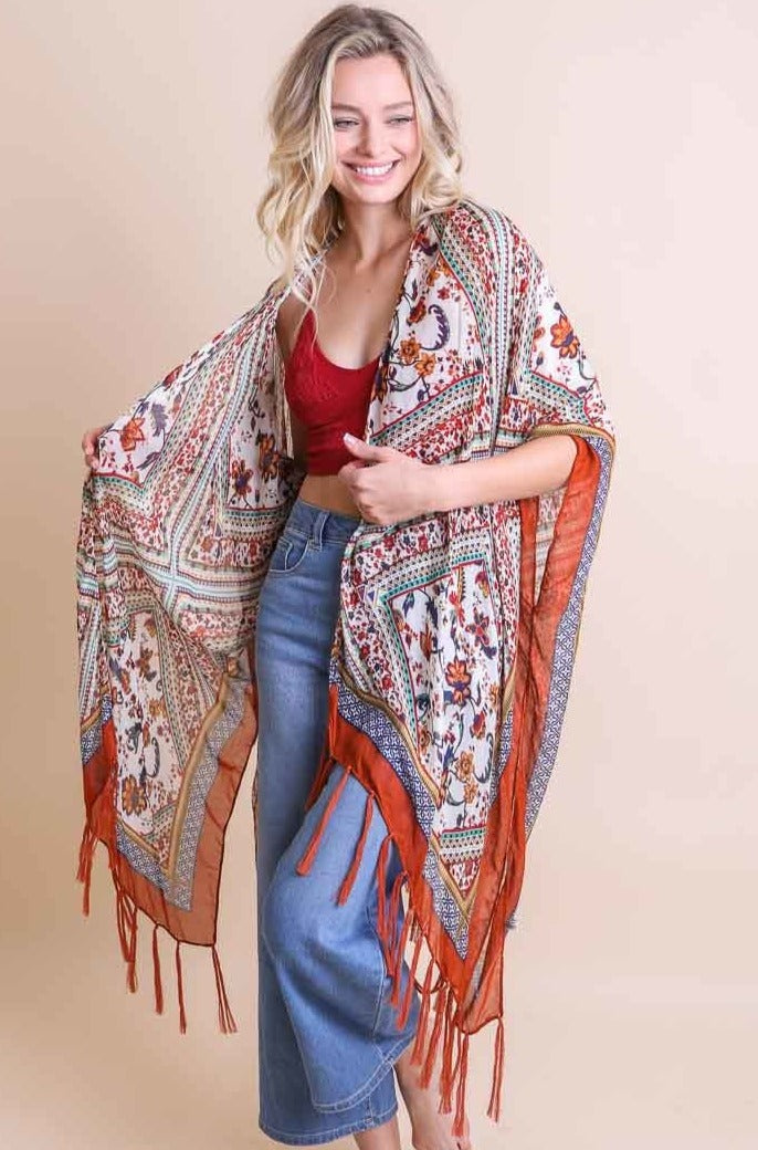 Bohemian Diamond Tassel Kimono-Soul Flow Apparel