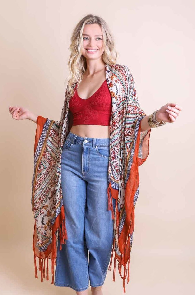 Bohemian Diamond Tassel Kimono-Soul Flow Apparel