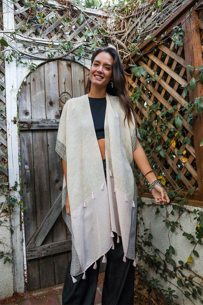 Emerald Coast Tassel Kimono-Soul Flow Apparel