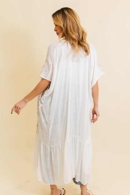 Boho Tribal Embroidered Longline Kimono Leto Collection