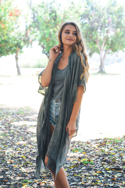 Woven Long Line Tribal Kimono-Soul Flow Apparel