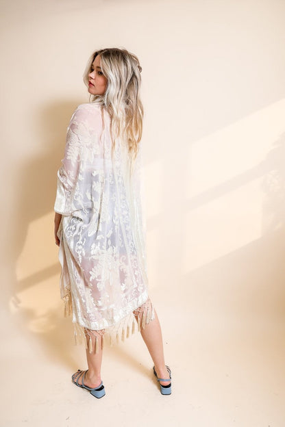 Velvet Mesh Tapestry Kimono-Soul Flow Apparel