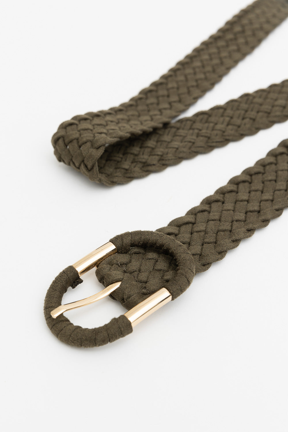 Braided Suede Accent Oval Buckle Belt-Soul Flow Apparel