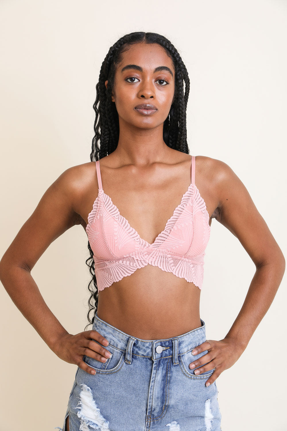 Butterfly Scallop Lace Bralette-Soul Flow Apparel