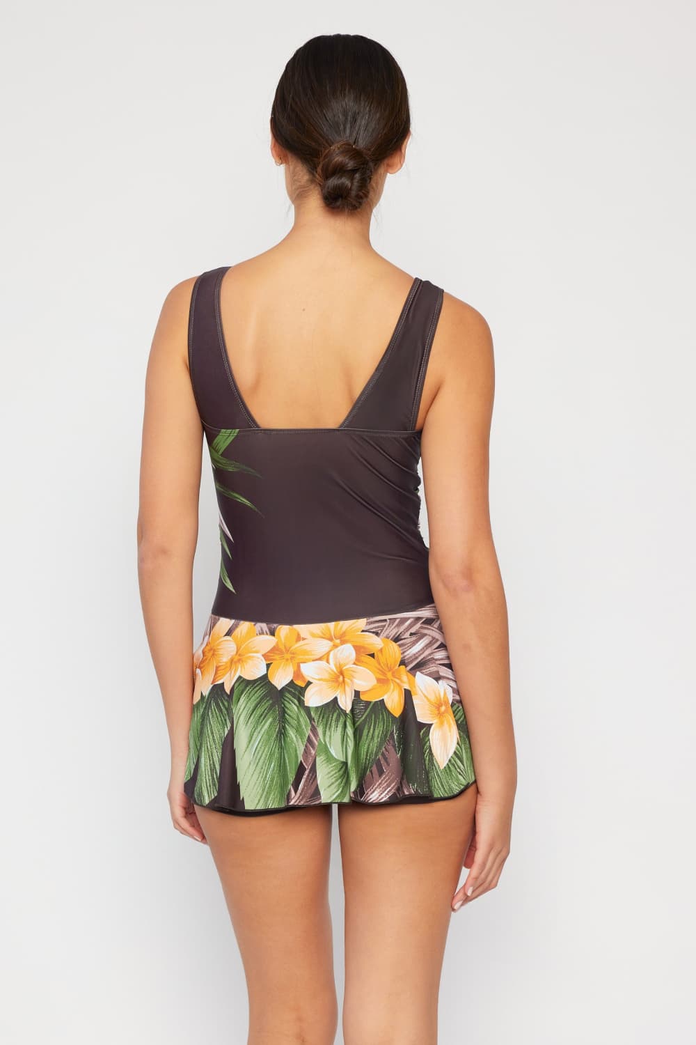 Marina West Swim Full Size Clear Waters Swim Dress in Aloha Brown-Soul Flow Apparel