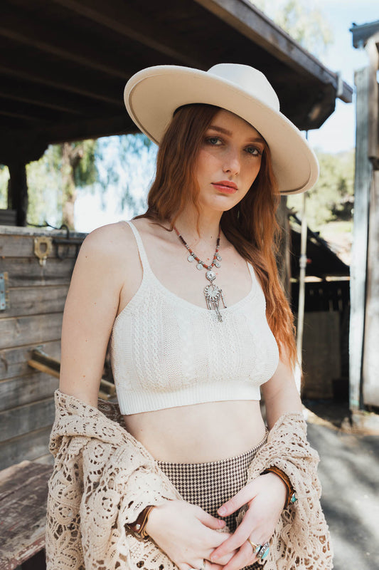 Cable Stitch Breathable Brami-Soul Flow Apparel