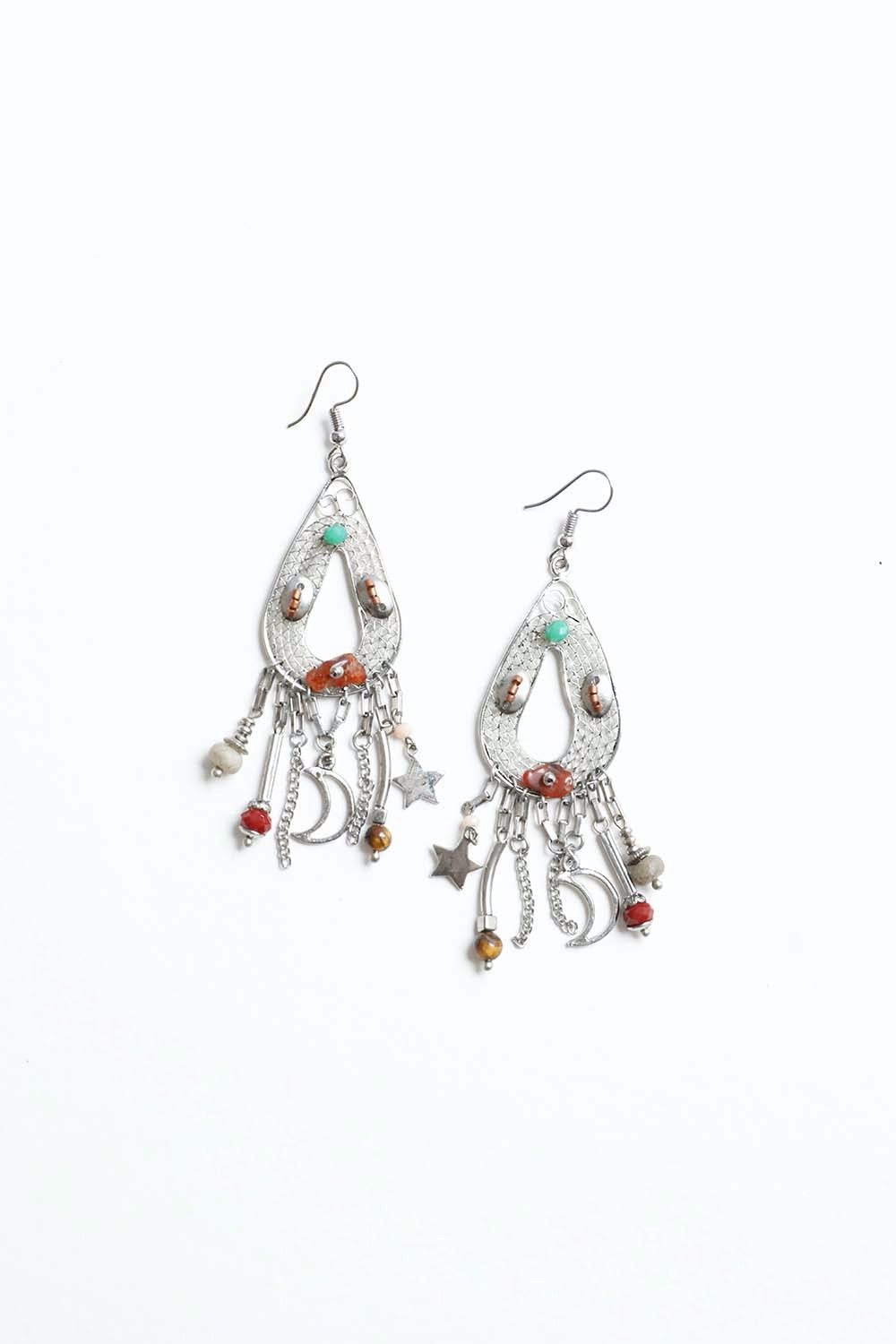 Carnelian Stones Beaded Earrings-Soul Flow Apparel