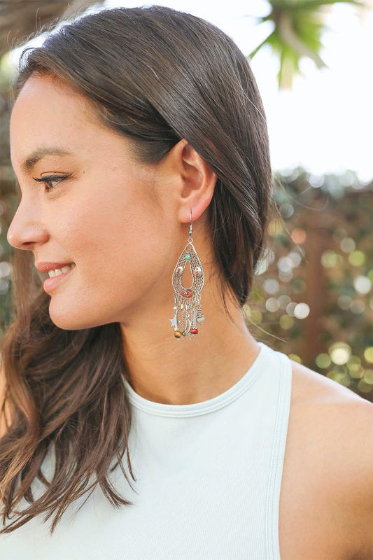 Carnelian Stones Beaded Earrings-Soul Flow Apparel