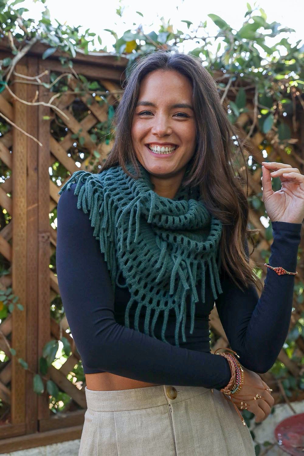 Fuzzy Chenille Tassel Infinity Scarf-Soul Flow Apparel