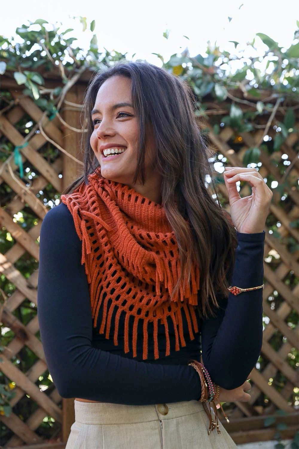 Fuzzy Chenille Tassel Infinity Scarf-Soul Flow Apparel