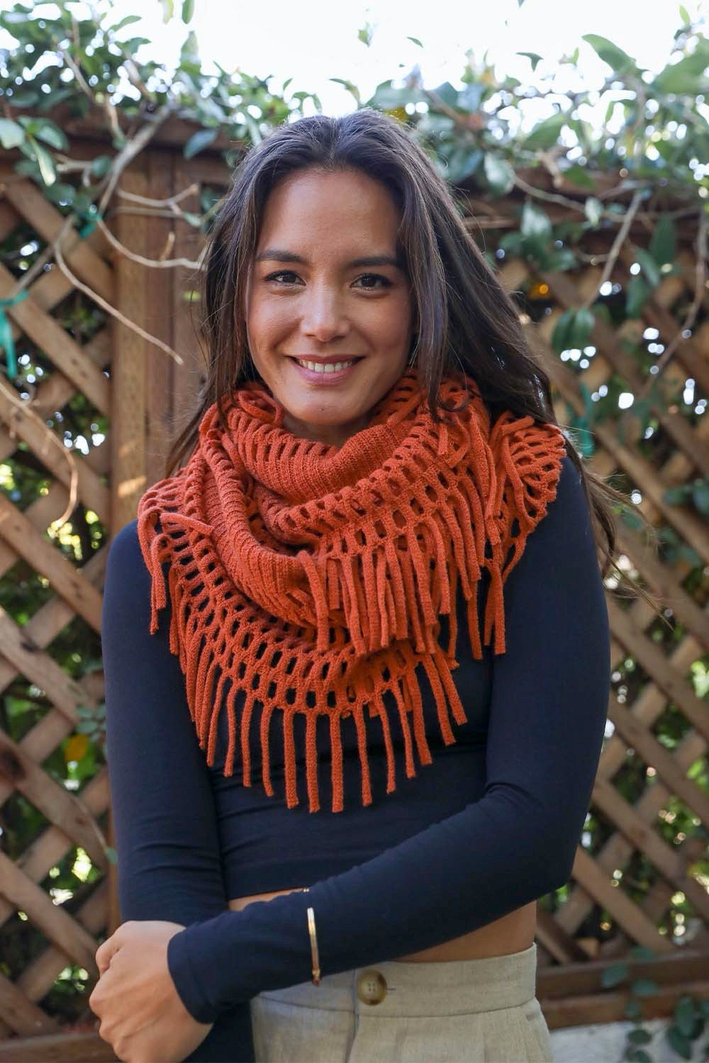 Fuzzy Chenille Tassel Infinity Scarf-Soul Flow Apparel