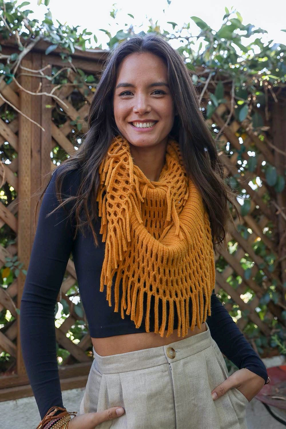 Fuzzy Chenille Tassel Infinity Scarf-Soul Flow Apparel