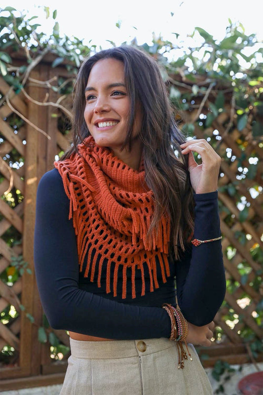 Fuzzy Chenille Tassel Infinity Scarf-Soul Flow Apparel