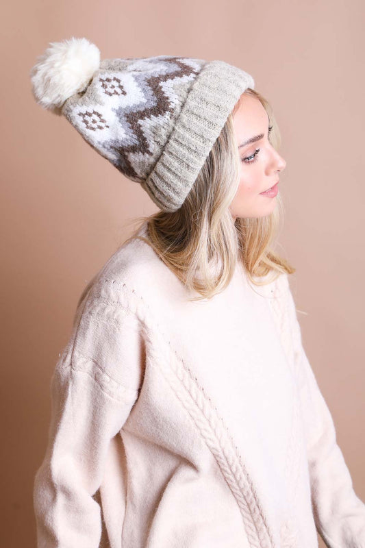 Hats & Hair - Classic Winter Pom Beanie