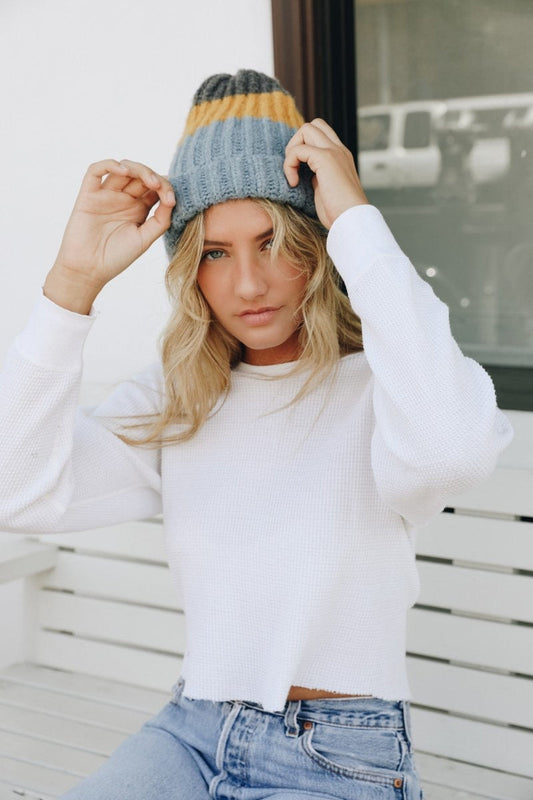 Soul Flow Apparel | Boho Color Block Knit Beanie