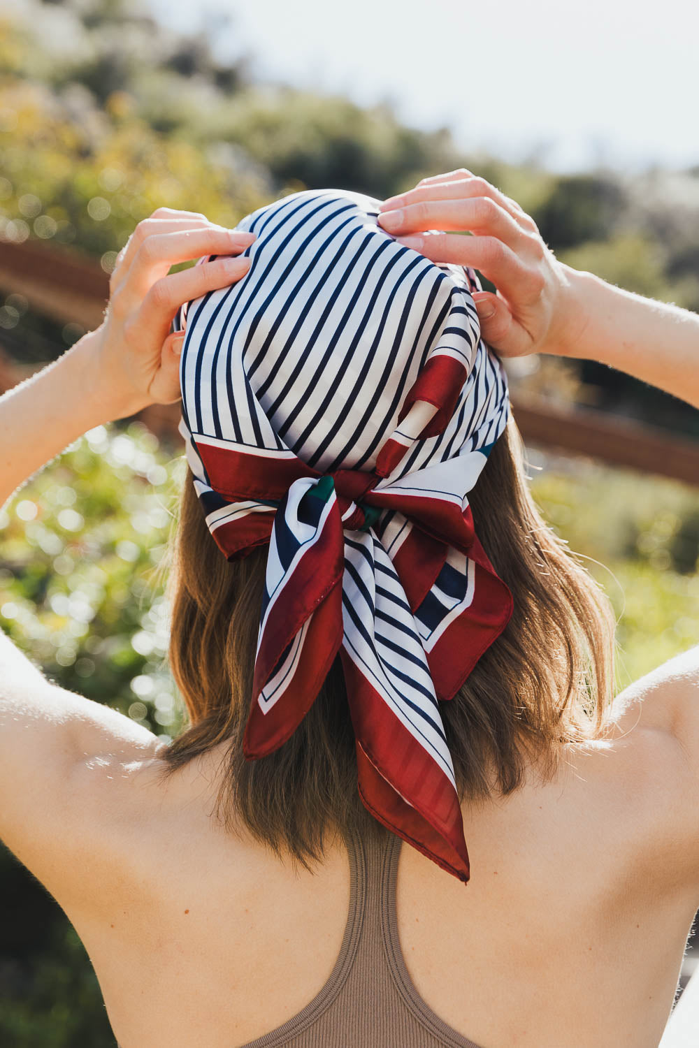 Colorblock Satin Bandana-Soul Flow Apparel