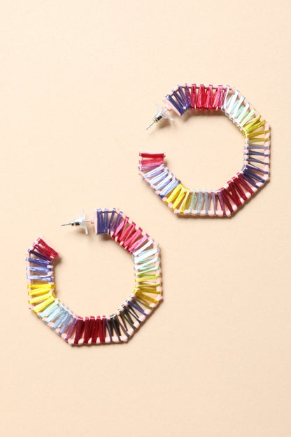 Colorful Raffia Earrings-Soul Flow Apparel