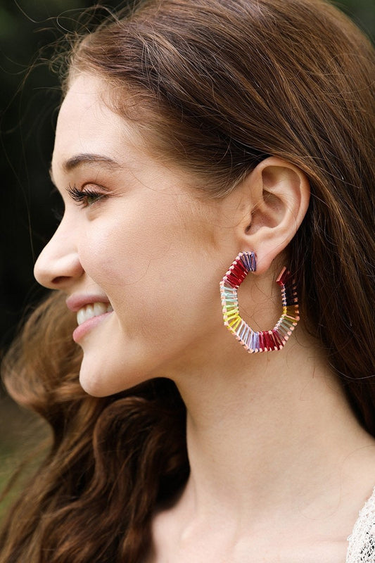 Colorful Raffia Earrings-Soul Flow Apparel
