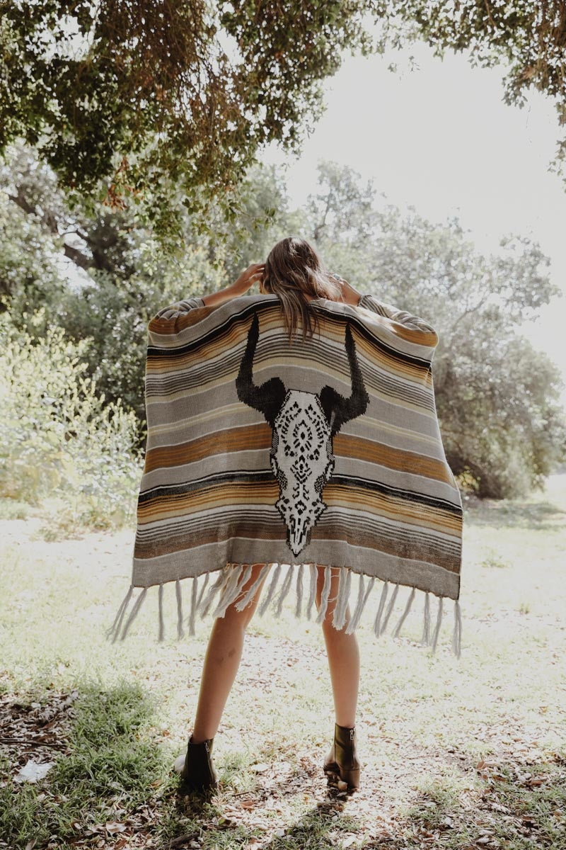 Cow Skull Serape-Soul Flow Apparel