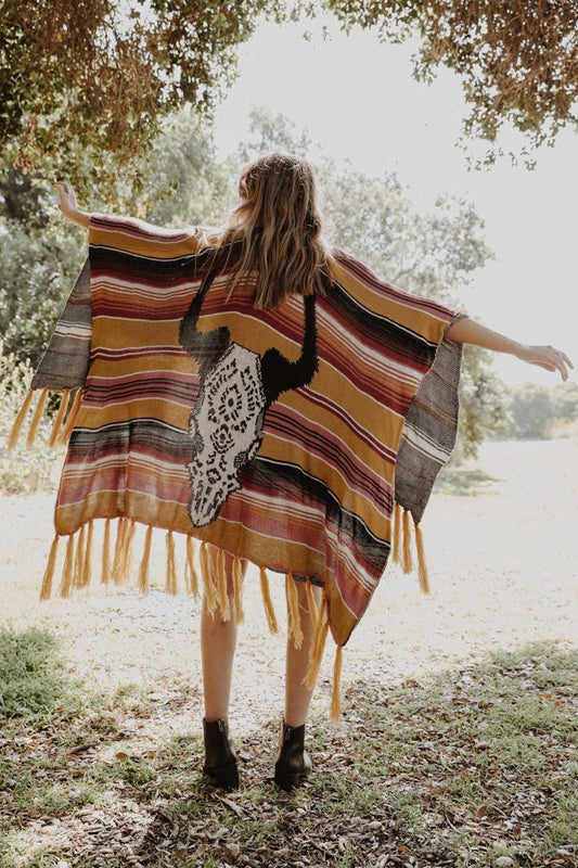 Cow Skull Serape-Soul Flow Apparel