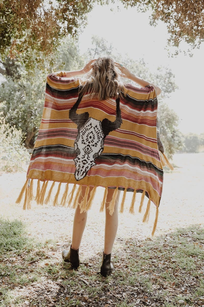 Cow Skull Serape-Soul Flow Apparel