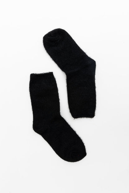 Leto Collection Black Cozy Socks Made from Soft, Warm Fabric for Ultimate Comfort