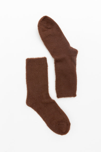 Leto Collection Cozy Brown Socks Made from Soft Lightweight Material for Everyday Comfort
