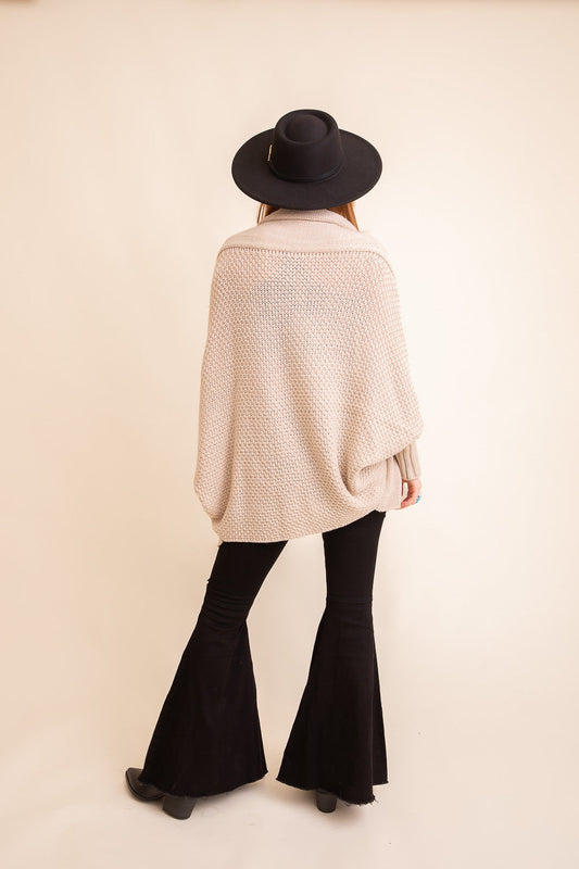 Cuddly Bat Sleeve Knit Cardigan-Soul Flow Apparel