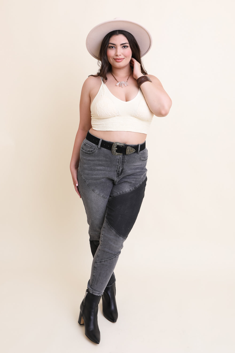 Curvy Seamless Padded Textured Brami Plus-Soul Flow Apparel