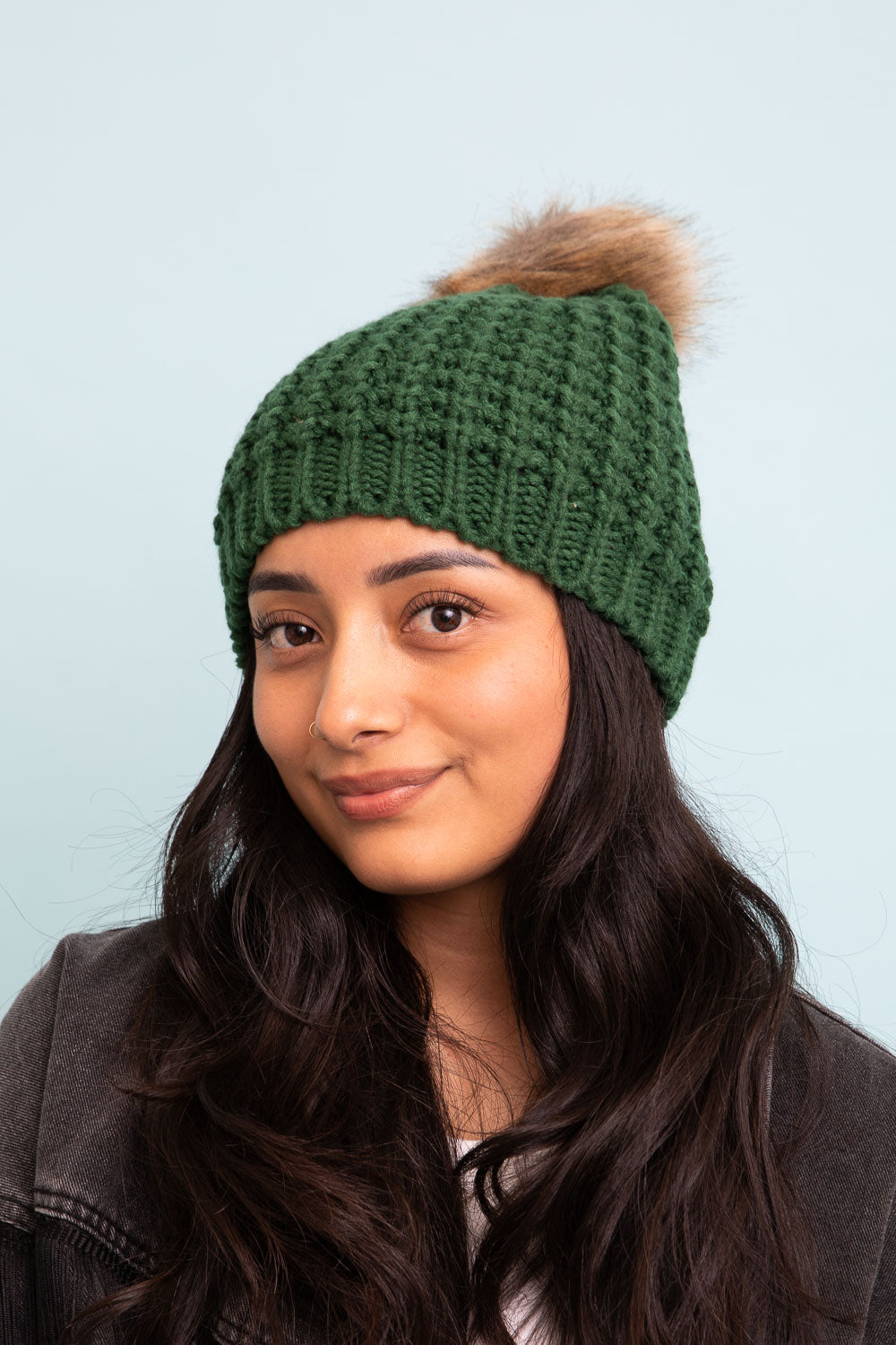 Cute Textured Pom Beanie-Soul Flow Apparel