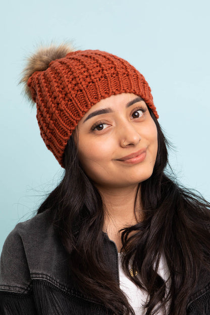 Cute Textured Pom Beanie Beanies