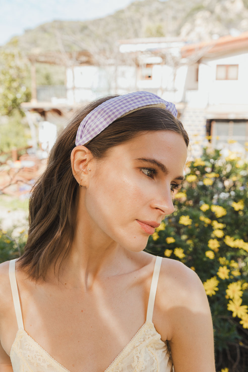 Cutesy Gingham Woven Knot Headband-Soul Flow Apparel