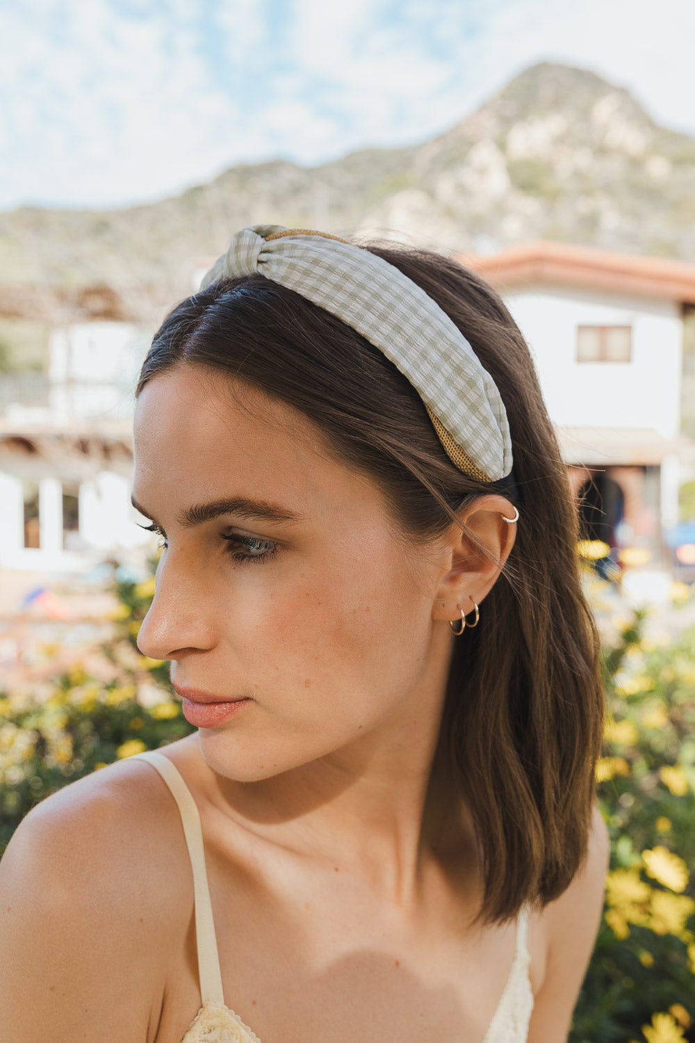 Cutesy Gingham Woven Knot Headband-Soul Flow Apparel