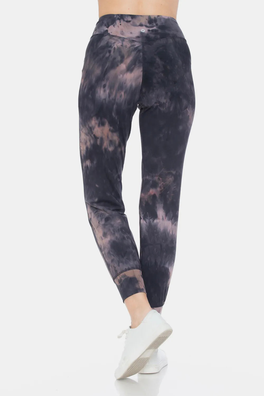 Tie-dye high waist leggings in gray and black, perfect for casual wear and workouts