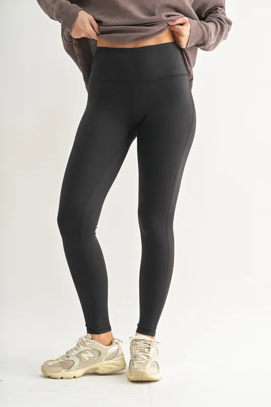 MONO B Essential Solid Leggings-Soul Flow Apparel