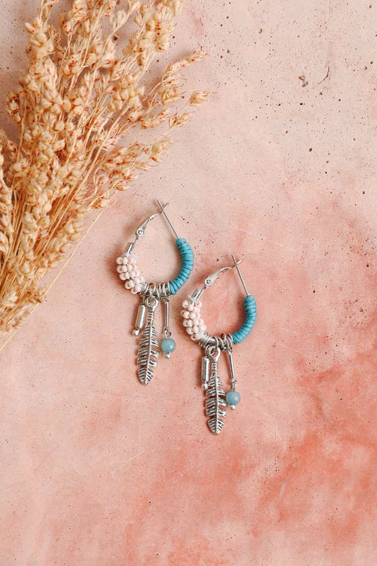 Dainty Feather Hoop Earrings-Soul Flow Apparel