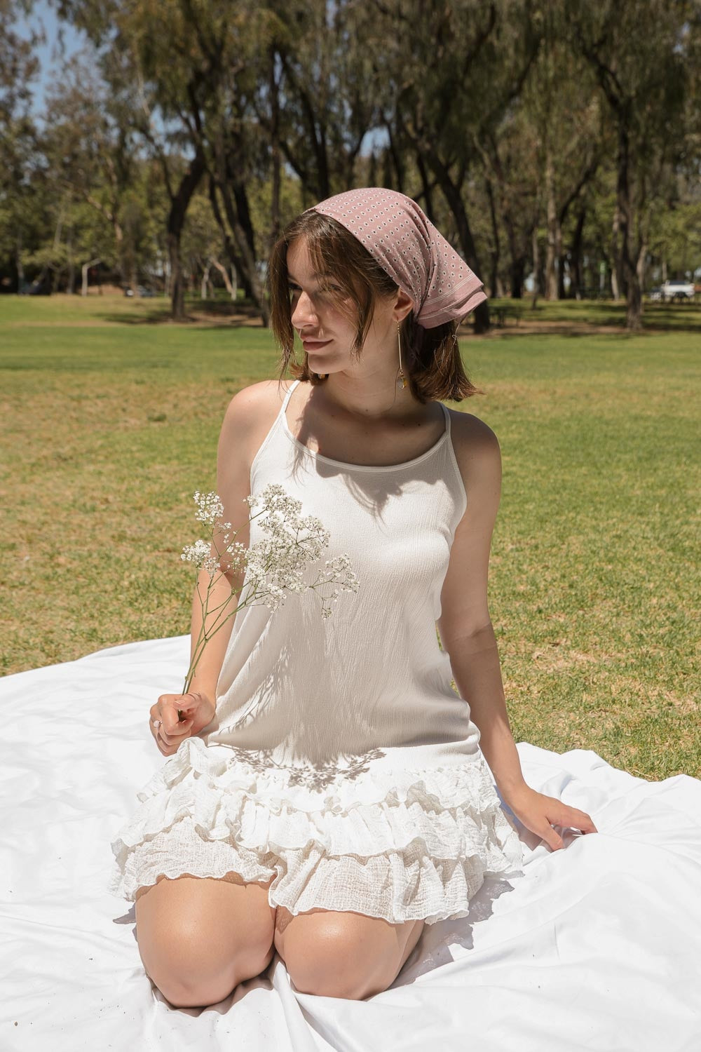 Daisy Flower Field Bandana-Soul Flow Apparel