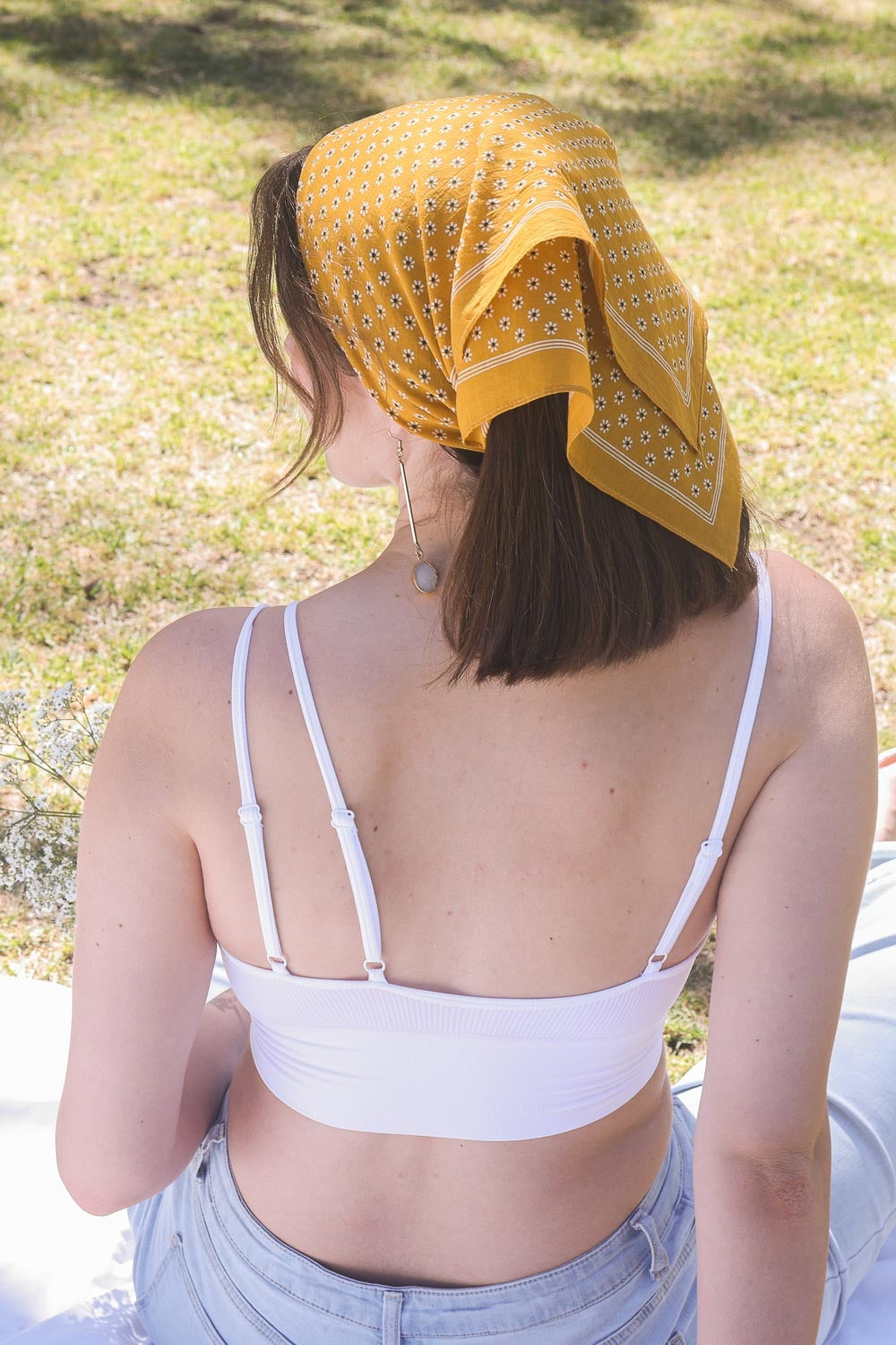 Daisy Flower Field Bandana-Soul Flow Apparel