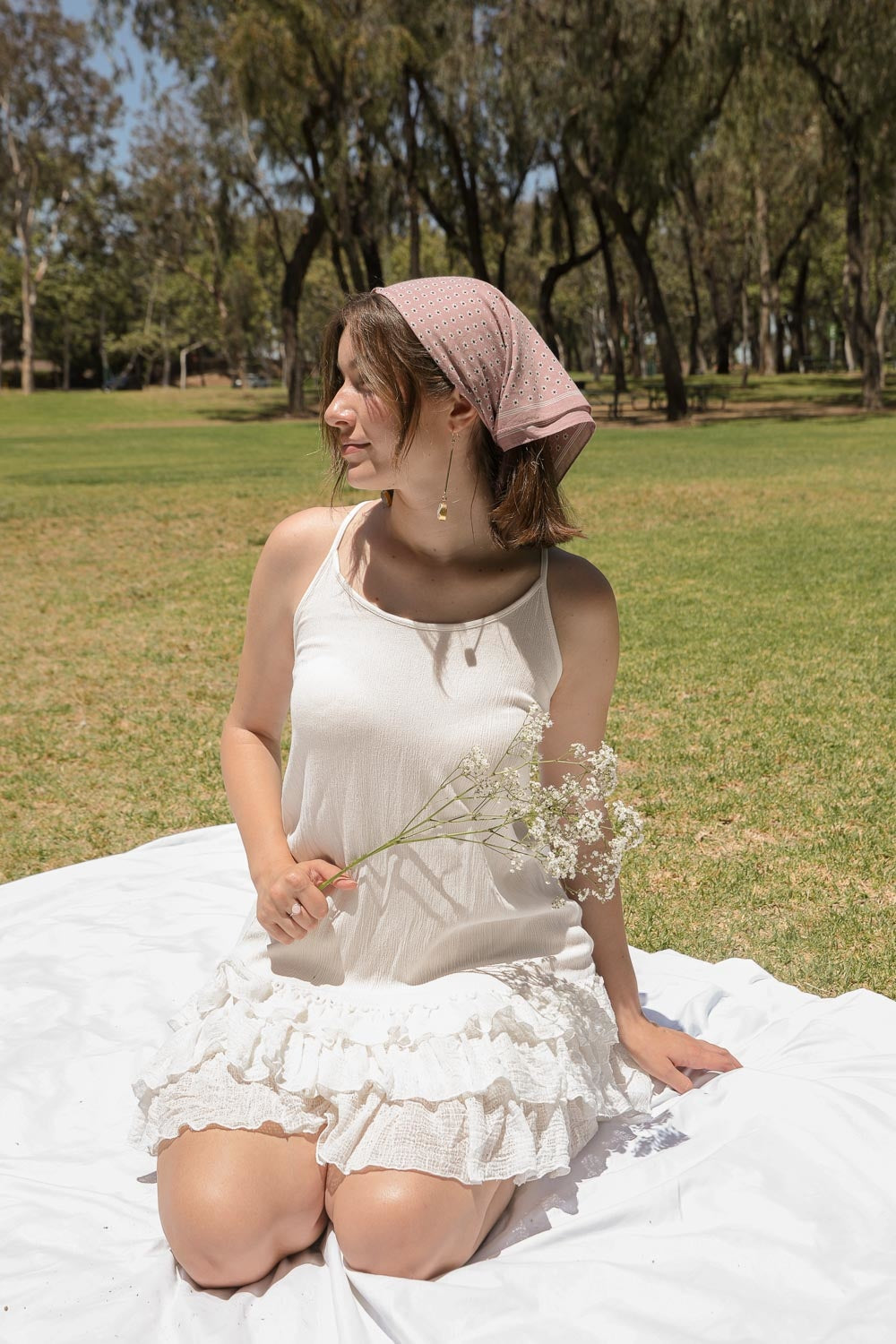 Daisy Flower Field Bandana-Soul Flow Apparel