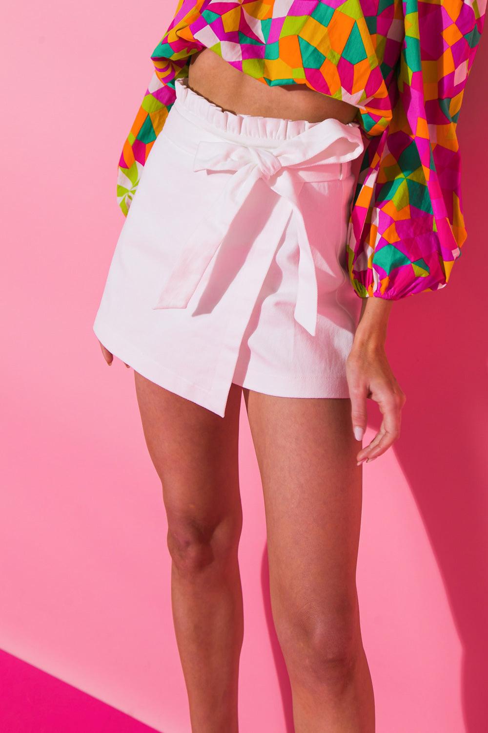 Midnight Rain State Twill Skort With Back Zipper And Self Tie