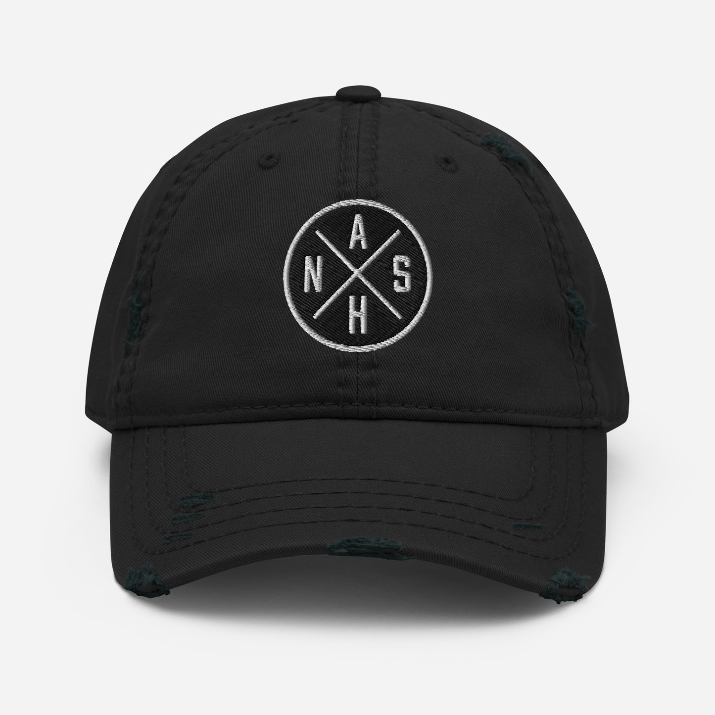 Circled Nash Embroidered Distressed Dad Hat-Soul Flow Apparel