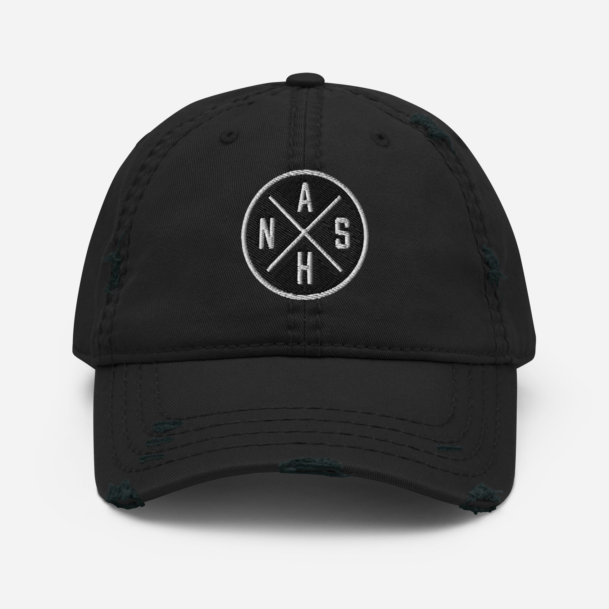 Circled Nash Embroidered Distressed Dad Hat-Soul Flow Apparel