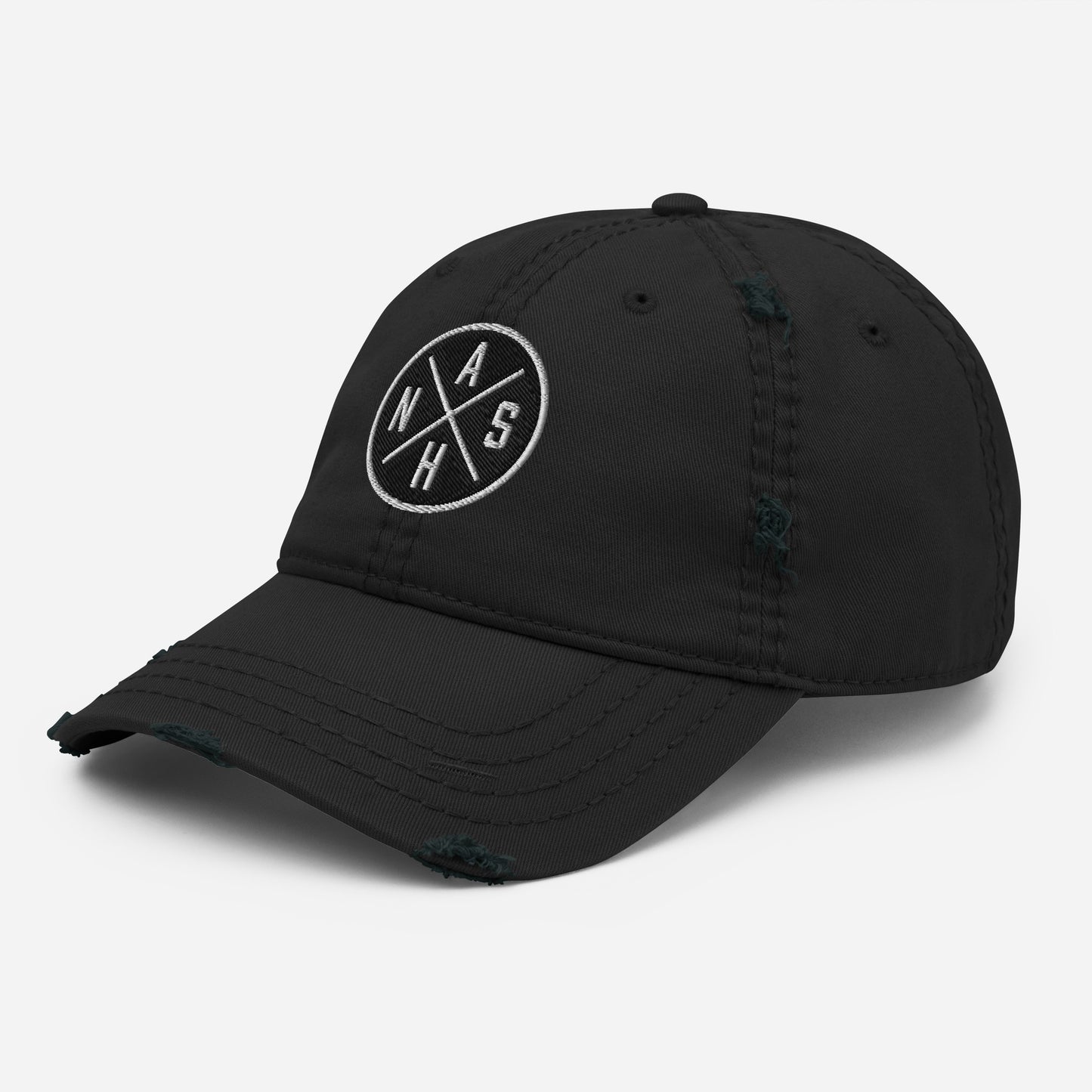 Circled Nash Embroidered Distressed Dad Hat-Soul Flow Apparel