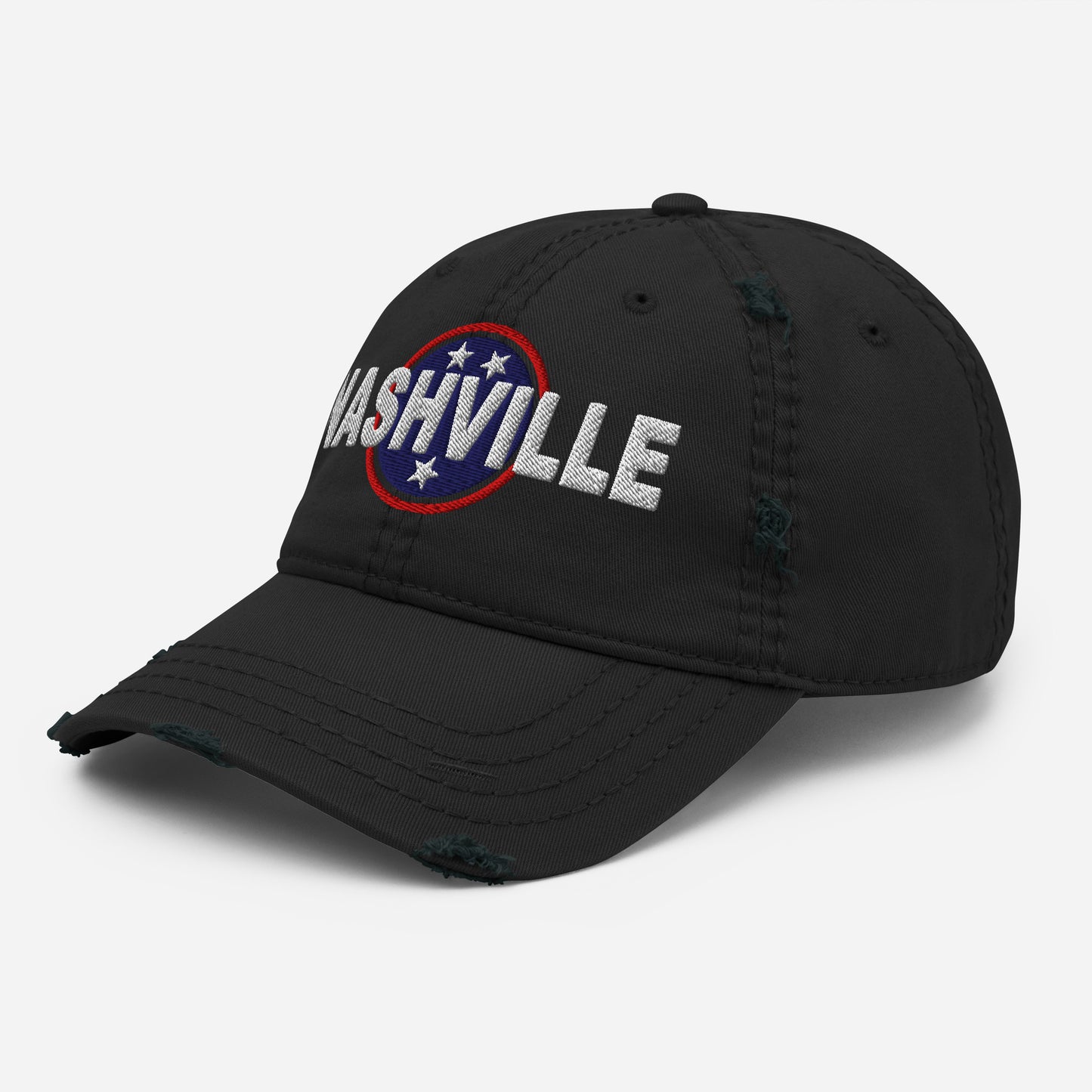 Nashville Embroidered Distressed Dad Hat-Soul Flow Apparel