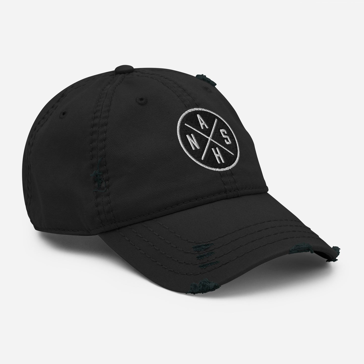 Circled Nash Embroidered Distressed Dad Hat-Soul Flow Apparel
