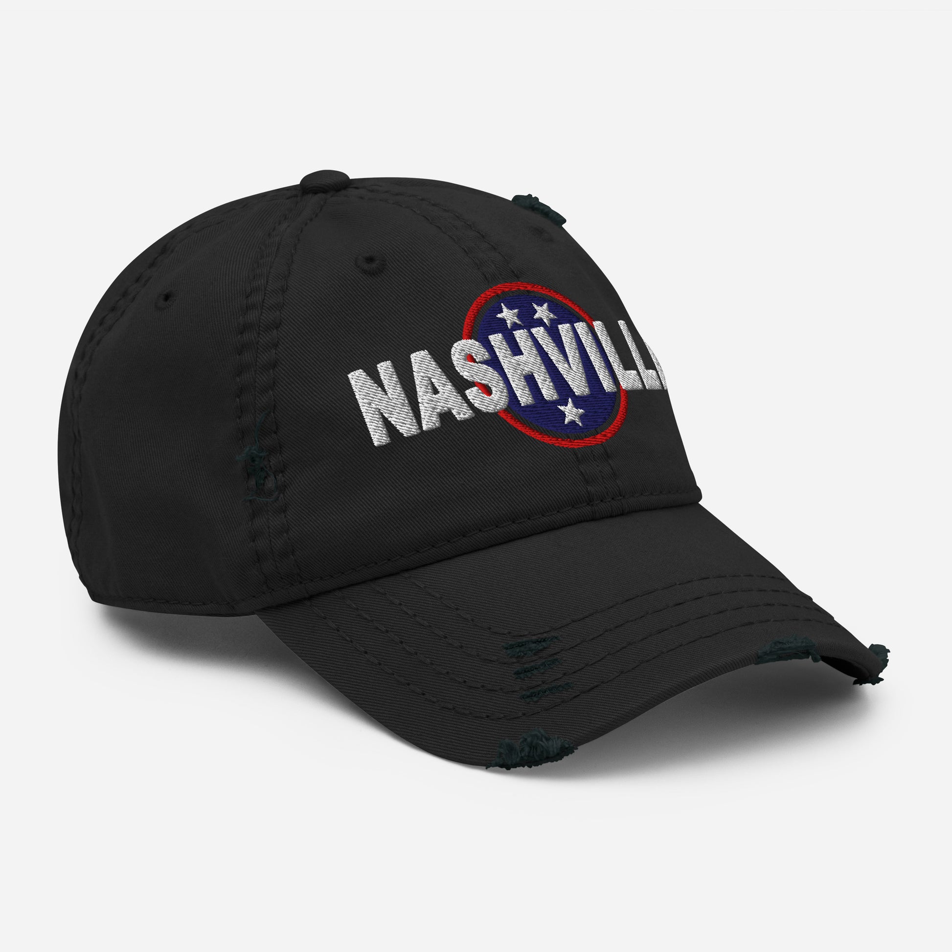Nashville Embroidered Distressed Dad Hat-Soul Flow Apparel
