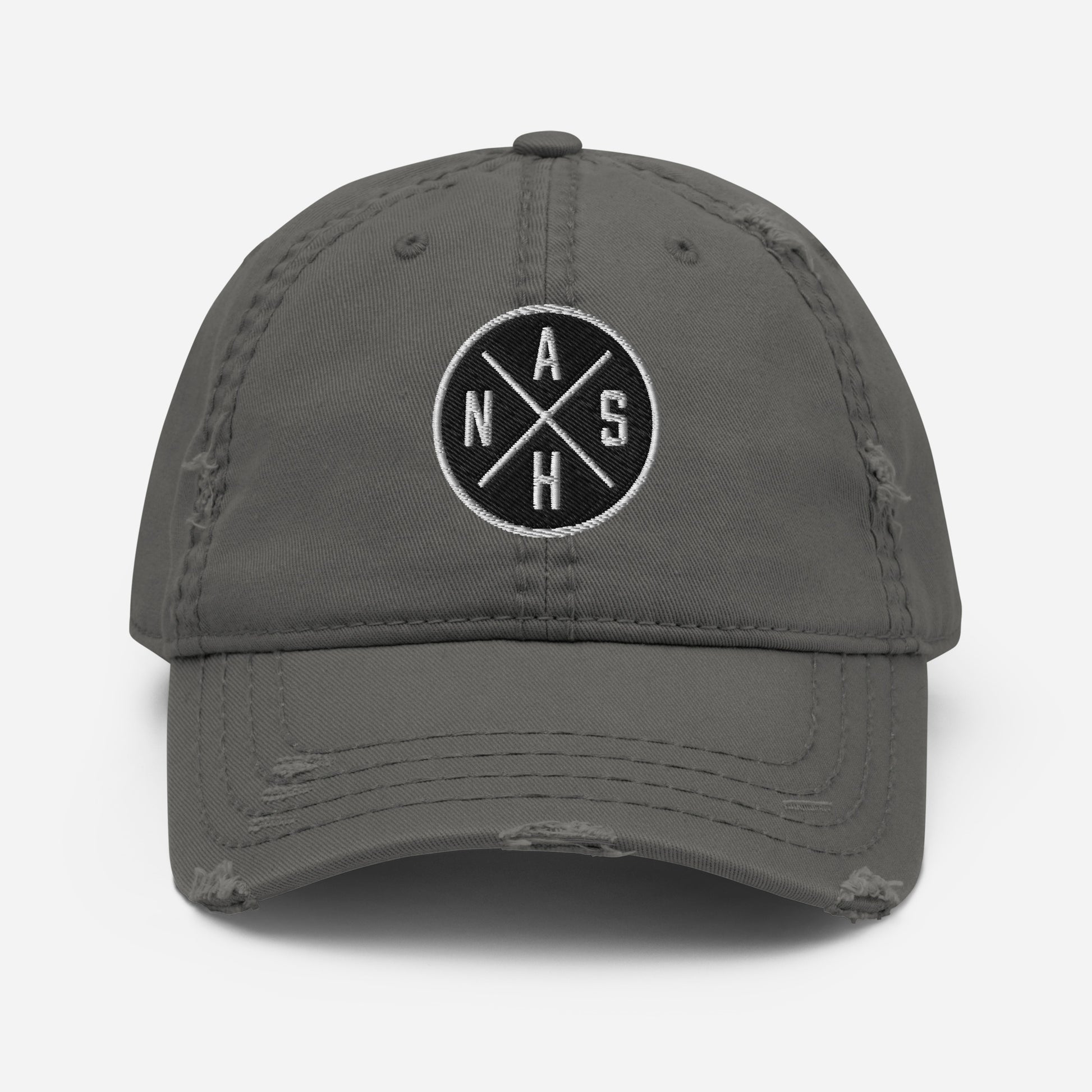 Circled Nash Embroidered Distressed Dad Hat-Soul Flow Apparel