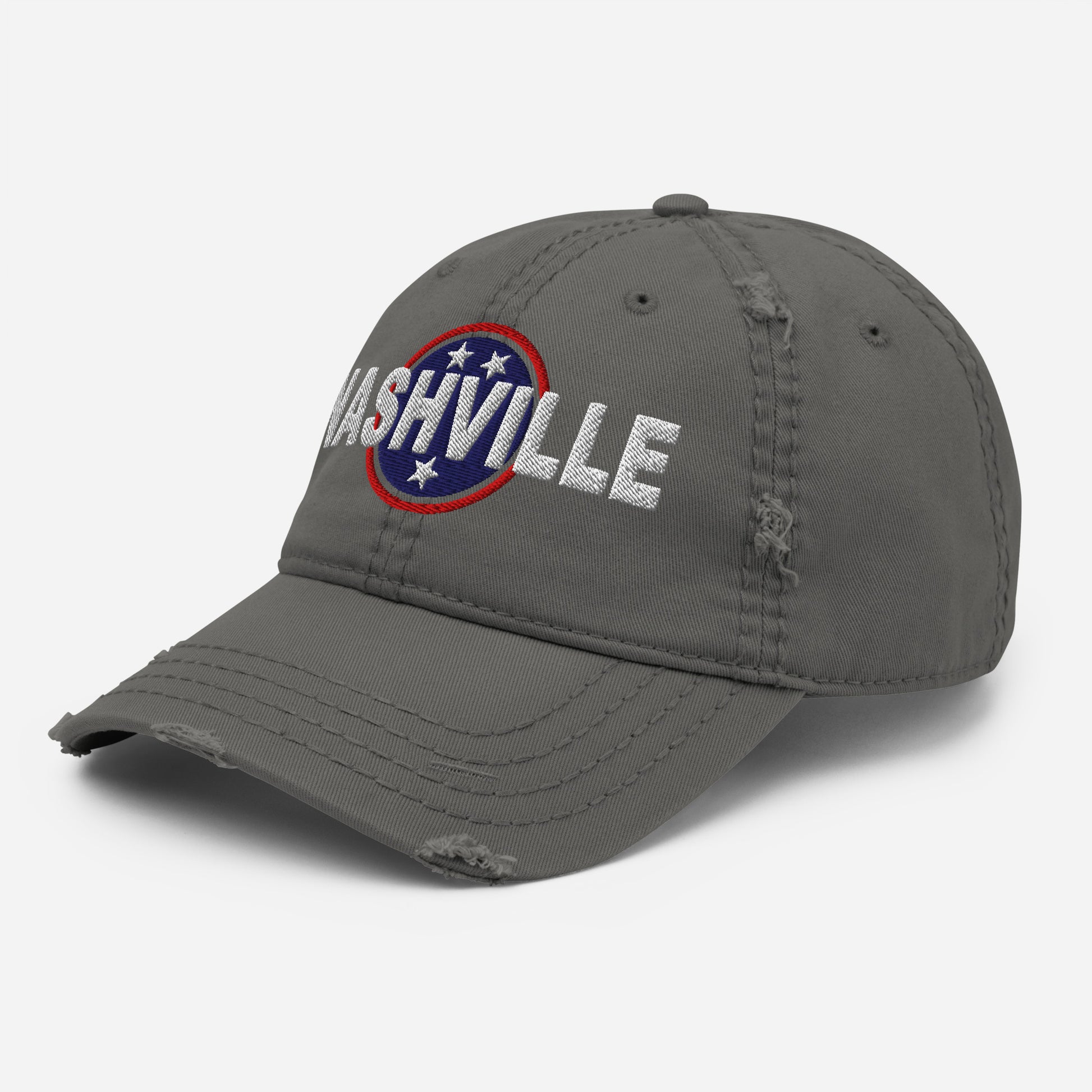 Nashville Embroidered Distressed Dad Hat-Soul Flow Apparel