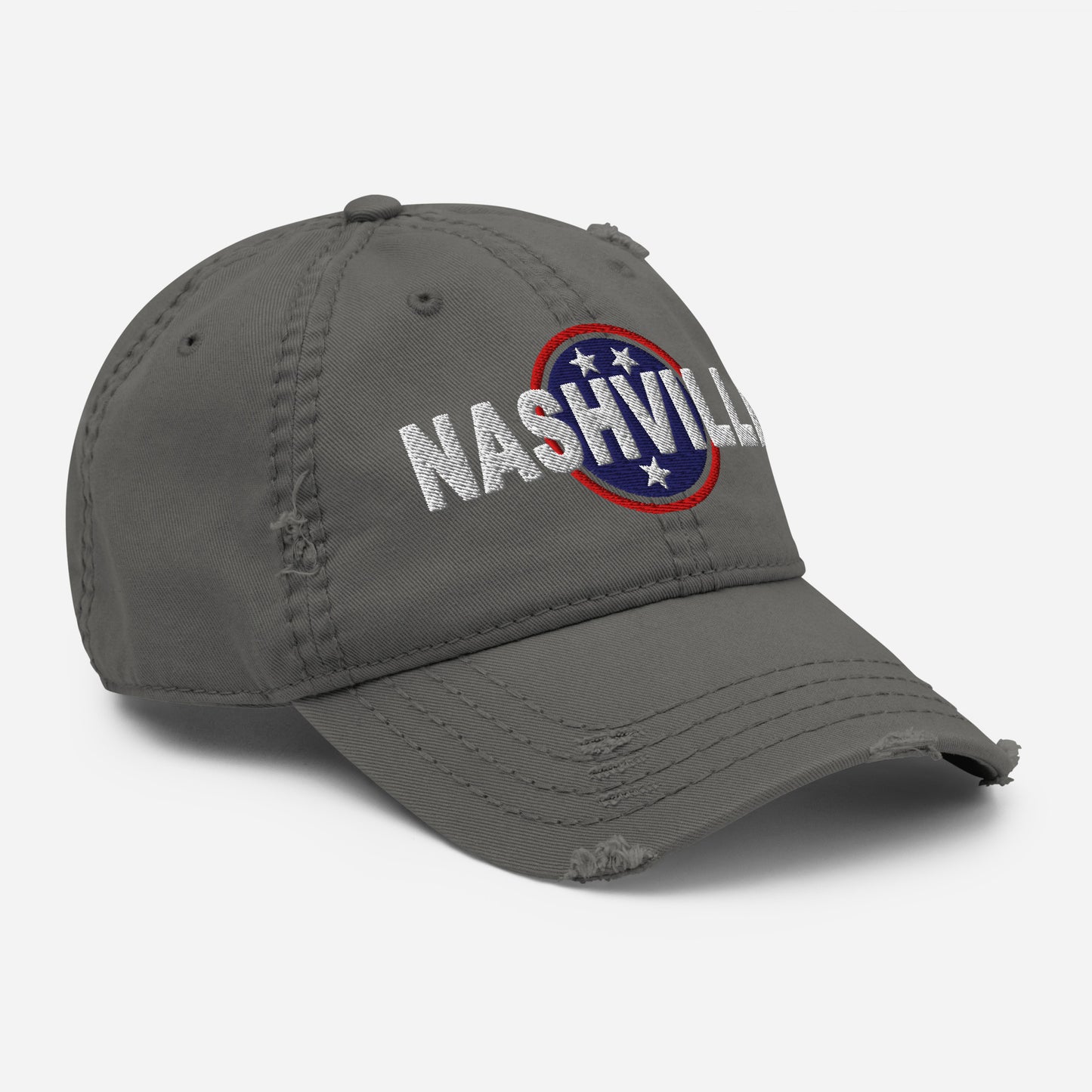 Nashville Embroidered Distressed Dad Hat-Soul Flow Apparel